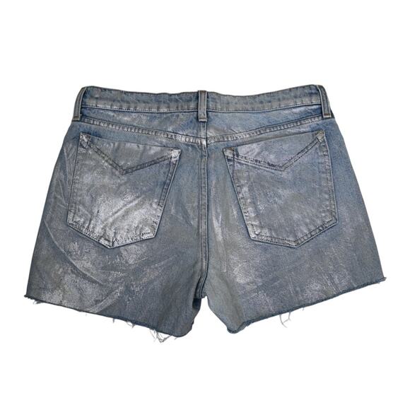 Derek Lam Denim Womens 27 Metallic Denim Jean Shorts - Picture 2 of 8